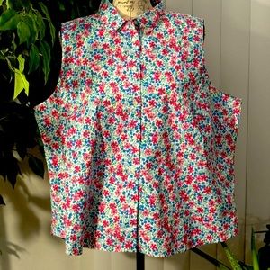 NWT J. Crew PLUS size 2X Sleeveless button up